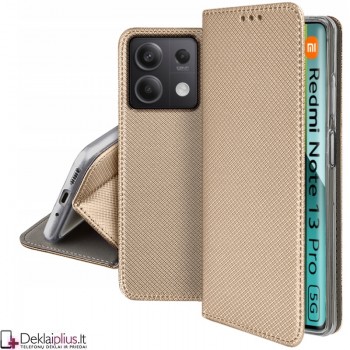 Telone atverčiamas dėklas - auksinės spalvos (Xiaomi Redmi Note 13 Pro 5G/Poco X6 5G) Telone atverčiamas dėklas - auksinės spalvos (Xiaomi Redmi Note 13 Pro 5G/Poco X6 5G)